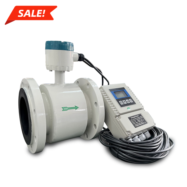 LCD Display 10m Lines Remote Type Flow Meter 0.5%R Conductive Liquid Water Electromagnetic Flowmeter