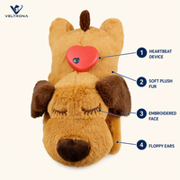 Peluche Cœur Battant pour Chien : Compagnon Apaisant Anti-Anxiété pour Chiots avec Battement de Cœur Simulé pour un Sommeil Réparateur
