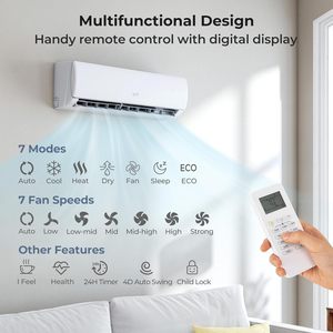Aire Acondicionado Mini Split Costway 11500 Btu 230V 17 Seer2 Wifi Inverter Sistema de Calefacción y Refrigeración - Product Image 4
