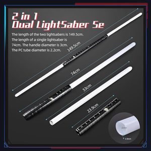 2 trong 1 dueling lightsaber 15 RGB màu sắc có thể thay đổi 3 chế độ với FX trận chiến âm thanh kim loại hilt ánh sáng sabers cho người lớn trẻ em - Product Image 4