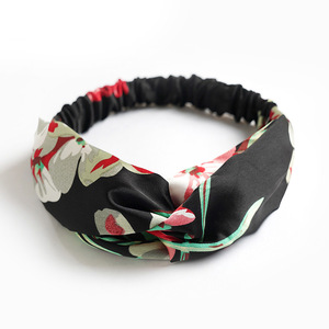 Wholesale Hot Sale <b>Bohemian</b> Vintage Cross <b>Hair</b> Accessories for Women Satin Knot Elastic <b>Hair</b> Band <b>Bohemian</b> Headband - Product Image 4