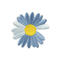 Patch brodé fleur marguerite mignonne, appliques florales dégradées, broderie haute densité, badge thermocollant pour réparation de vêtements