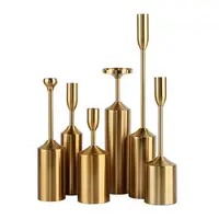 עיצוב בית יוקרה זהב מתכת פליז שולחן פמוטים