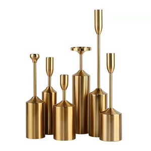 Bougeoirs de luxe en <span class=keywords><strong>laiton</strong></span> <span class=keywords><strong>doré</strong></span>, décoration intérieure, porte-bougies - Product Image 1