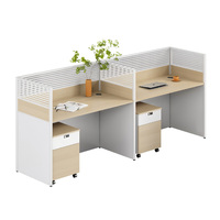 Poste de travail commercial à plan ouvert, mobilier de bureau, bureau informatique avec base en panneau, plateau en bois personnalisable, fournisseur en gros