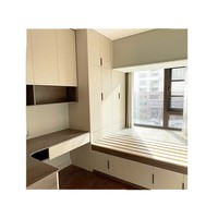 Ensemble complet de meubles pour enfants en bambou : lit superposé, bureau, armoire intégrés, multifonctionnel, design moderne et simple pour la maison