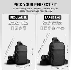 Bolsa de Ombro Pequena Masculina Nova Antifurto em Nylon com Fivela Antifurto de Liga - Product Image 3