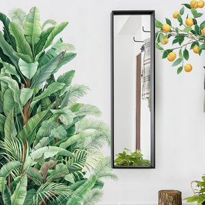 Autocollant <span class=keywords><strong>mural</strong></span> amovible en forme de feuillage tropical de la <span class=keywords><strong>jungle</strong></span>, motif citron, pour décoration de fond de porte d'entrée - Product Image 3