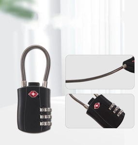 Candado de combinación de cadena de bicicleta aprobado por TSA, candado de Cable de 3 dígitos para viaje, candado de contraseña para maleta de equipaje TSA - Product Image 4