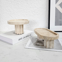 Jossin marmeren serveerschalen met rond en ovaal voetstukdesign voor dessert, fruit en decoratieve tafeldecoratie
