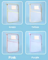 Bolsa de Archivo Transparente Impermeable de PVC con Cierre, Bolsa para Documentos de Plástico A3 A4 A5 A6