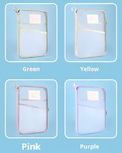 حقيبة ملفات شفافة مقاومة للماء من البلاستيك PVC مع سحاب، حافظة مستندات بلاستيكية بأحجام A3 و<span class=keywords><strong>A4</strong></span> وA5 وA6 - Product Image 4