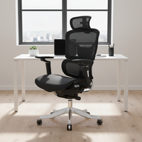Fauteuil pivotant moderne de luxe ergonomique avec accoudoirs en PU réglables 5D, dossier en maille, appui-tête réglable 3D, hauteur réglable