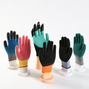 ถุงมือนิรภัยป้องกันลื่น13เกจ์วัดโฟมยางเคลือบยางถุงมือป้องกันความปลอดภัยทำงาน - Product Image 6