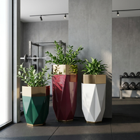 Jardinière décorative d'intérieur en acier inoxydable, vase de sol, grandes jardinières d'extérieur pour plantes