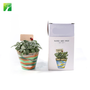 Kit fai da te fatto a mano vaso artificiale fiori naturali da tavolo Bonsai Kit stile Country Design da giardino realizzato in fibra vegetale