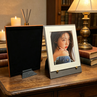 Cadre en cuir PU de style nordique fait main élégant - Haut de gamme, réglable, pour boîte photo décorative destinée aux designers d'intérieur