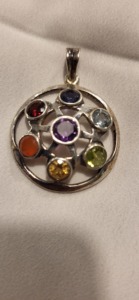 Colgante de Plata de Ley 925 con Circonitas Multicolores, Joyería Artesanal de Moda, Regalo para Mujer, Curación - Product Image 5