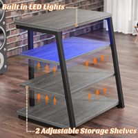 Support multimédia avec prises Console multimédia avec lumières LED Racks stéréo et supports avec étagères de rangement Armoire tour audio multimédia