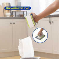 Serpillère à clipser gain de place, tête de fixation à ouverture et fermeture par pression, maintien stable sur le chiffon, idéale pour le nettoyage général de la salle de bain