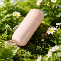 Tubos vacíos de plástico transparente rosa de alta calidad con ventanas transparentes y tapas atornilladas Lápiz labial Blush Stick Tube