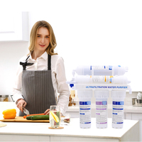 Purificateur et Filtre à Eau en 5 Étapes pour Boisson Alcaline, avec Ultrafiltration, Pierre Minérale et Charbon Actif pour Usage Domestique et Boisson Instantanée