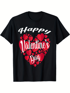 Magliette abbinate per coppie per San Valentino, con cuori rossi, morbide e traspiranti, regalo per lui e per lei, per anniversario o San Valentino - Product Image 1