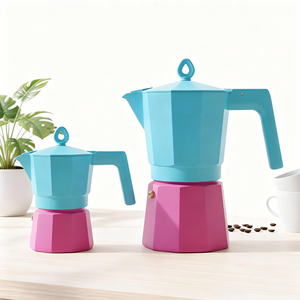 Cafetera Moka de Aluminio Elegante, Color Moderno, para Uso Doméstico, con Cuchara y Cepillo - Product Image 1