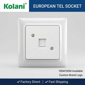 Prise murale téléphonique européenne Kolani, norme européenne, blanc brillant, panneau en PC ignifuge, port téléphonique RJ <span class=keywords><strong>standard</strong></span> - Product Image 2