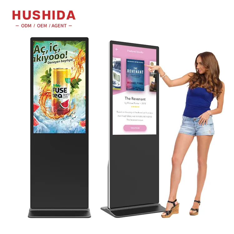 Advertising Screen Display 50 55 65 Inch Indoor Thin Full Angle View Touch Screen Vertical Stand Digital Signage Lcd Advertising Display