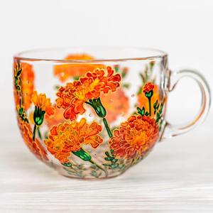 Cadeaux d'affaires promotionnels : Tasse en verre à motif de fruits peinte à la main, personnalisable avec nom, double paroi isolée, compatible lave-vaisselle et micro-ondes, idéale pour un anniversaire - Product Image 2