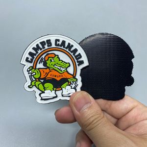 Custom Logo 3D Soft Heat Press Transfer <b>Transparent</b> Silicone PVC Rubber Patches with for Velcro Backing Flower Shape <b>Labels</b> for - Product Image 2