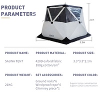 Tente de pêche hivernale Ultralégère Pop Up Macaron A gonflable froid Sauna Camping Patti Winter Cube
