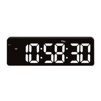 Jam Dinding Digital Layar Besar LED Ultra-HD 16-inci Desain Minimalis Modern Catu Daya Eksternal Waktu Otomatis