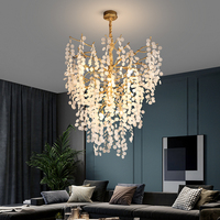 Long lustre branche d'arbre personnalisé pendentif en verre lumière duplex bâtiment escalier cage d'escalier éclairage fournisseur