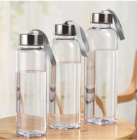 Bouteille d'eau de camp décontractée en plastique cruche d'eau droite 300/400/500ml gobelet transparent bouteilles à boire pour étudiants