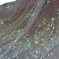 RTS – broderie de mariée 3mm, paillettes de luxe, tissu à paillettes blanches pour robe/arrière-plan