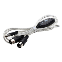 USB Type-A to 5-Pin DIN MIDI Interface Cable PVC Insulated Plug & Play 480 Mbps 2M for Keyboard Synthesis Music Studio Recording