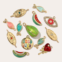 Roestvrijstalen vis-hanger met oliedruppels voor vrouwen, watermeloen-oog-hart-fruit hanger voor het maken van sieraden