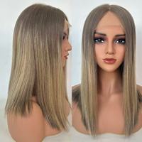 Perruque Sheitel en cheveux humains vierges bruts 100% de qualité supérieure, couleur mèches, dentelle suisse HD, nouée à la main, pour femmes juives orthodoxes