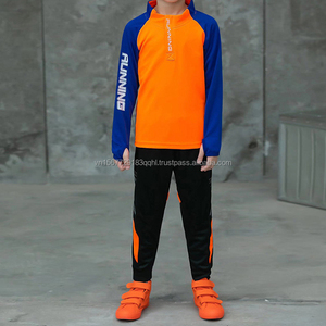 Ensemble de sport décontracté automne-hiver pour enfants, garçons et filles, tenue de classe pour étudiants, fitness, demi-zip, color block, entraînement, tenue d'équipe - Product Image 4