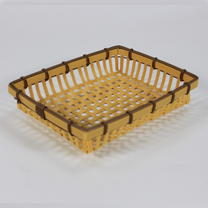 Panier de rangement rond multifonction en plastique tissé à la main, écologique, pour fruits, légumes, collations, pain, emballé en cartons - Product Image 6