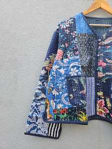 Veste matelassée 100 % coton faite main 2026, motif floral, style bohème décontracté pour femme, manteau d'hiver doux - Product Image 5