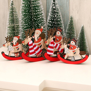 <b>Christmas</b> decorations, wooden rocking horse, <b>Christmas</b> gifts, Santa Claus figurines. - Product Image 4
