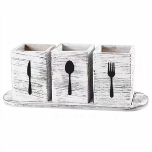 Caja organizadora de cubiertos con 3 compartimentos, caja de almacenamiento rectangular de tipo vertical para cocina, comedor, soporte para utensilios, fácil de limpiar - Product Image 3