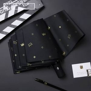 Parapluie pliant entièrement automatique à trois volets, protection UV, avec dorure en forme de cœur, promotionnel, pour la pluie - Product Image 2