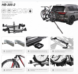 Support de vélo pliable Chenfan SOLE R Ramp 2'' en acier allié, capacité 60 kg, pour vélo électrique, revêtement poudré, portable, pour coffre de voiture - Product Image 3