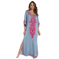 Robes de plage amples brodées pour femmes, style ou logo personnalisé, fabrication ODM, grandes tailles, paréos de bain, robes de vacances