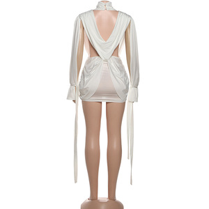 <span class=keywords><strong>Vestiti</strong></span> all'ingrosso delle donne di moda Usa taglie bianche eleganti del Club del partito della sera vestito bianco - Product Image 6