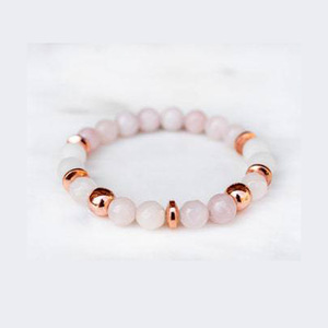 Bracelet populaire anti-anxiété en perles de zèbre rose naturel de 8 mm, cristal de pin blanc, pierre <span class=keywords><strong>d</strong></span>'empereur, bracelet coloré aux huiles essentielles - Product Image 5